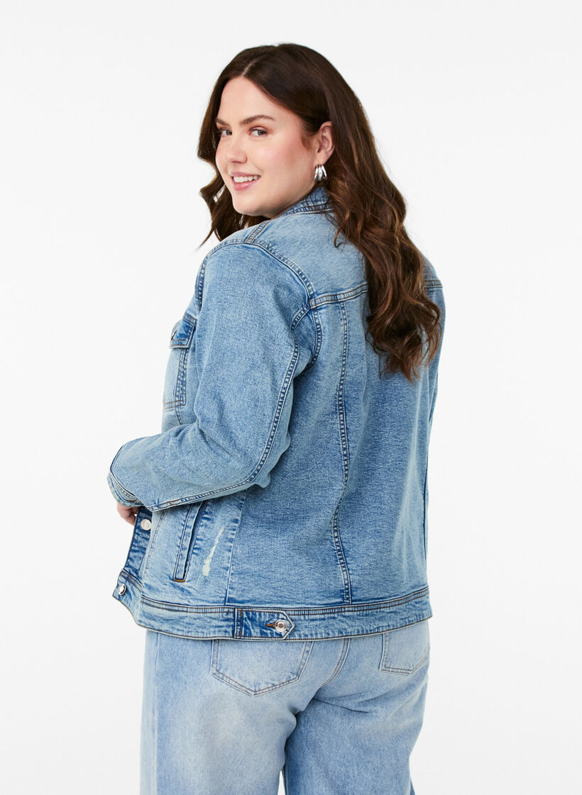Jeansjacke im klassischen Schnitt, Blau, Model image number 2