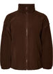 Teddyjacke mit Details aus Lochstickerei und hohem Kragen, Braun, Packshot image number 0