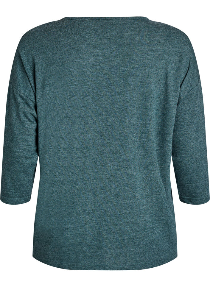 Bluse aus Jersey mit 3/4-&Auml;rmeln , Gr&uuml;n, Packshot image number 1