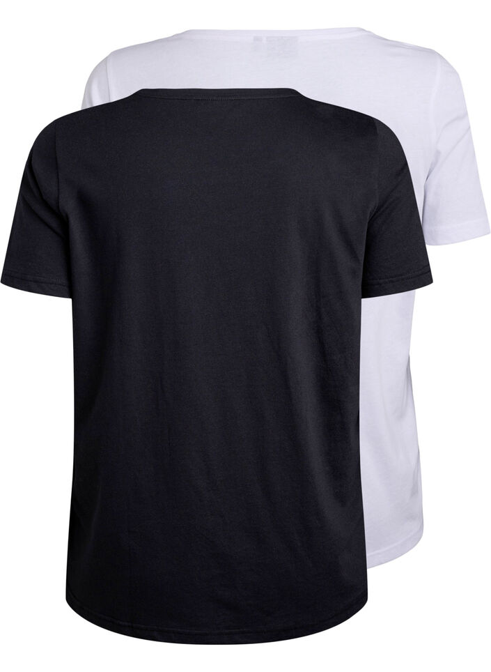 FLASH - 2er-Pack T-Shirts mit Rundhalsausschnitt, Black/White, Packshot image number 1