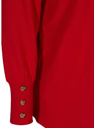 Langarm Bluse mit Knopfdetails, Tango Red, Packshot image number 3