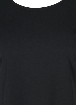 Kurzarm Kleid mit Rundhals, Black, Packshot image number 2