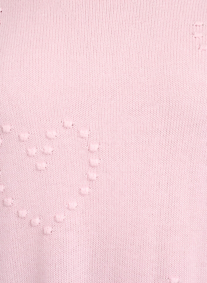 Lockere Strickbluse mit Herzmuster, Pink, Packshot image number 2