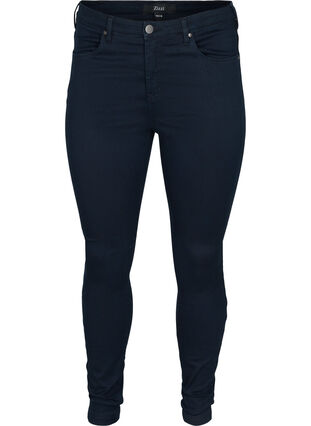 Super Slim Amy Jeans mit hoher Taille, Unwashed, Packshot image number 0