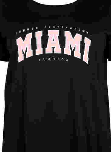 Baumwoll-T-Shirt mit Print-Detail, Black MIAMI, Packshot image number 2