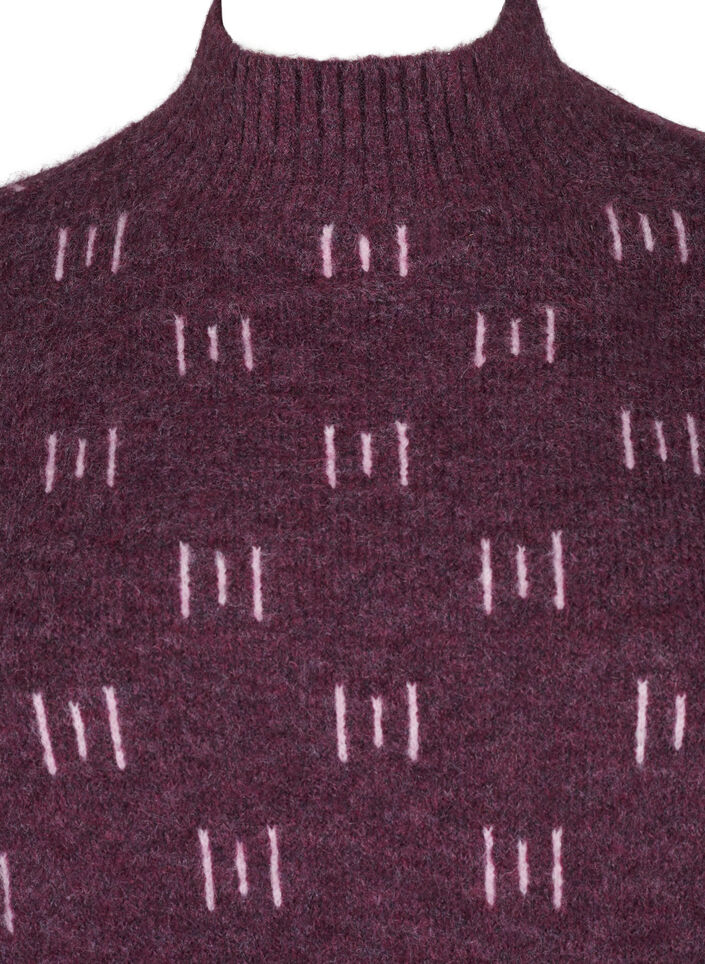  Strickbluse mit Muster und hohem Kragen, Potent P. Mel. Comb, Packshot image number 2