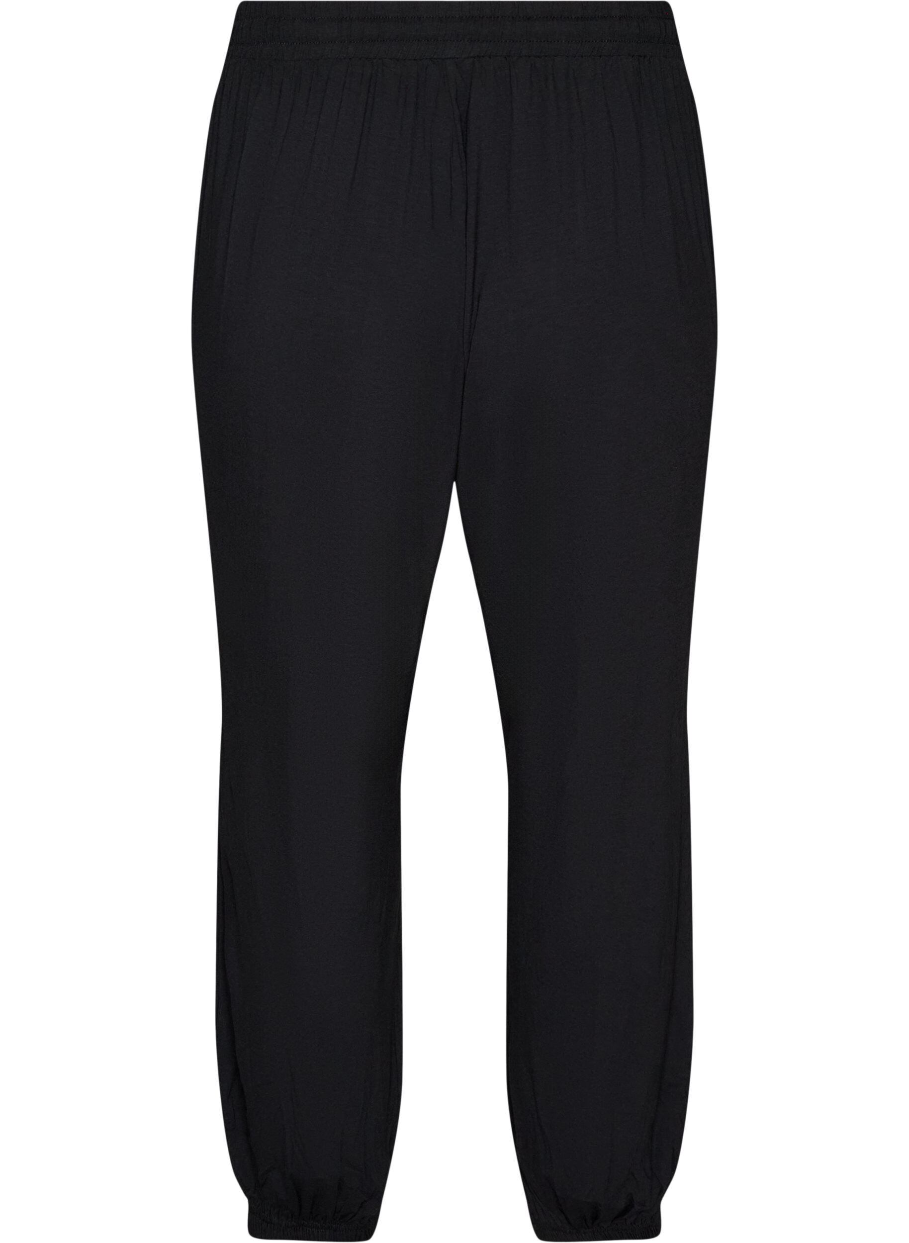 ZizziHoch taillierte Ballonhose aus Jersey, Schwarz, Packshot image number 1
