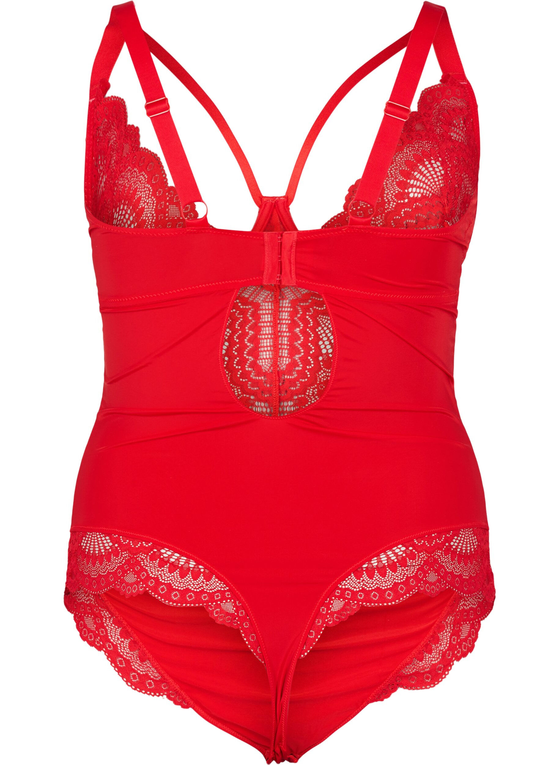 ZizziBody mit B&uuml;gel und String-Detail, Salsa, Packshot image number 1