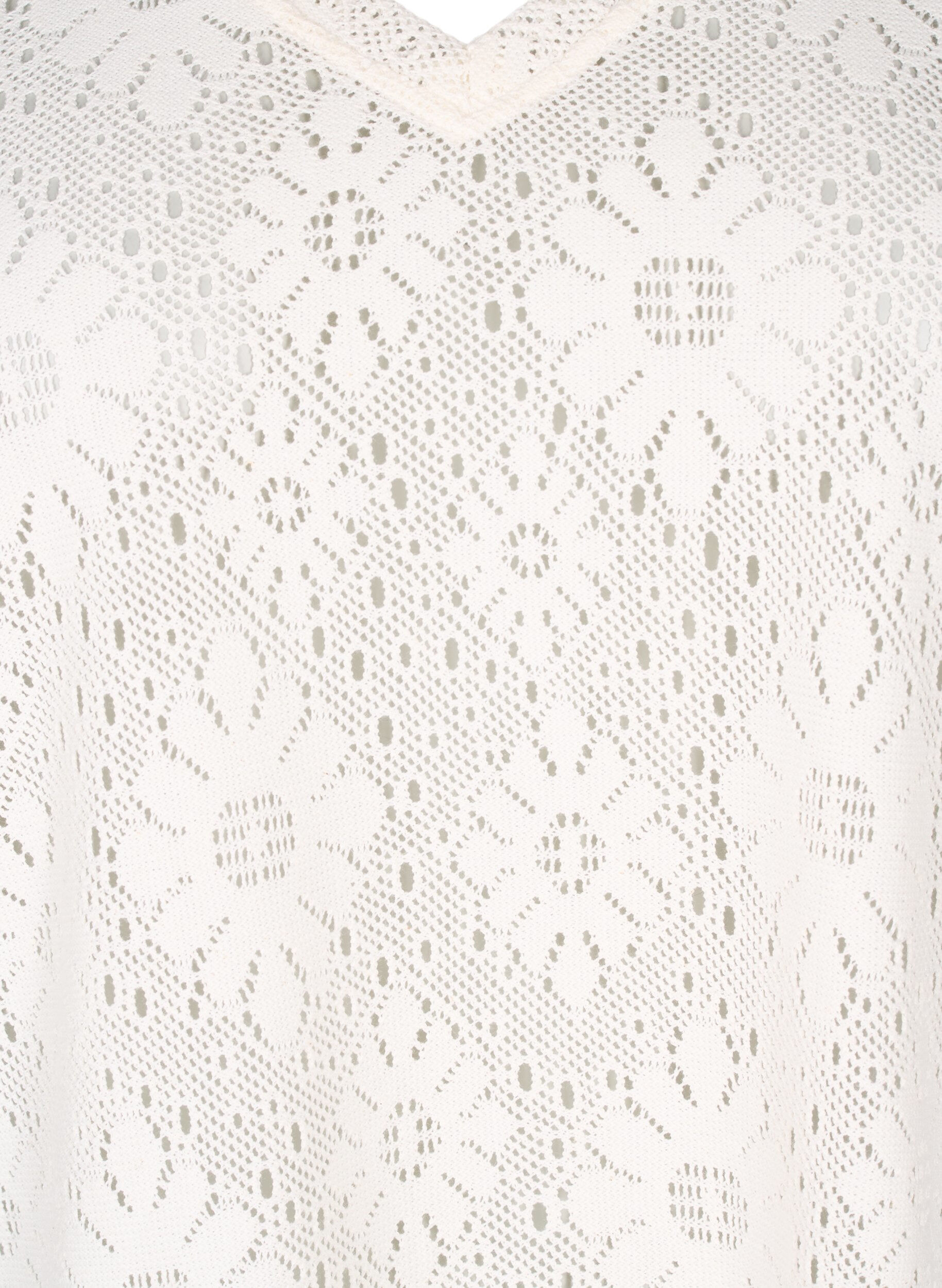 ZizziBluse mit Lochmuster und kurzen &Auml;rmeln, Beige, Packshot image number 2