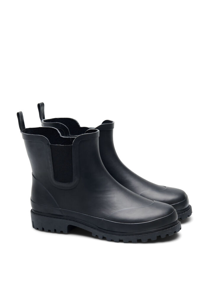 Kurze breite Passform Gummistiefel, Black, Packshot image number 1