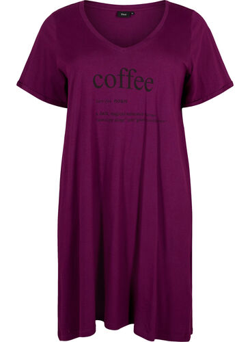 Nachthemd aus Baumwolle mit Print, D. Purple w. Coffee, Packshot image number 0