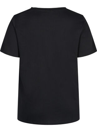 T-Shirt aus Bio-Baumwolle mit Aufdruck, Black, Packshot image number 1