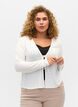 Cardigan mit Rippmuster und Bindeschnüren, White, Model image number 0