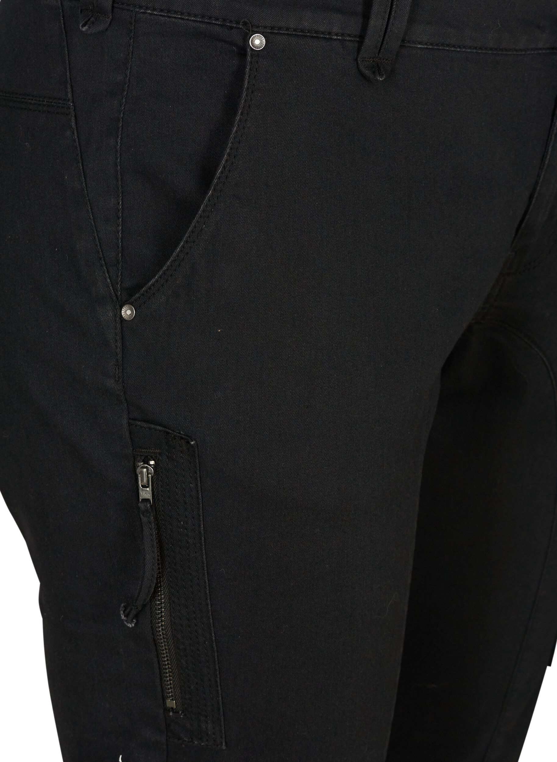 ZizziSlim Fit Capri-Jeans mit Taschen, Schwarz, Packshot image number 2