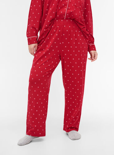 Schlafanzughose aus Baumwolle mit Print, Tango Red AOP, Model image number 1