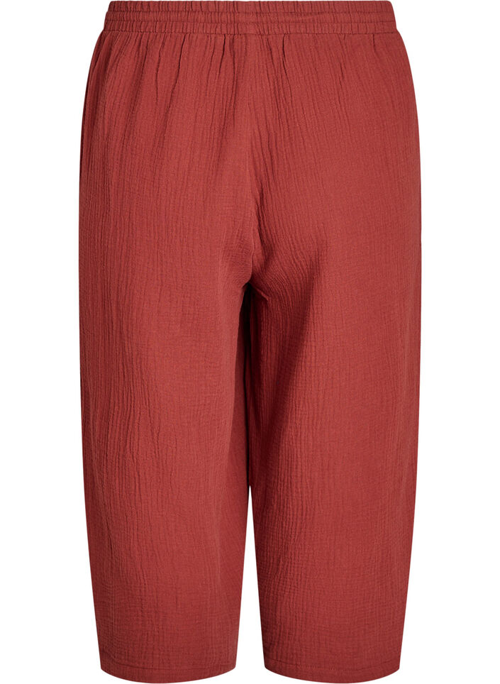 Culotte-Hose aus Baumwollmusselin mit hohem Bund., Rot, Packshot image number 1