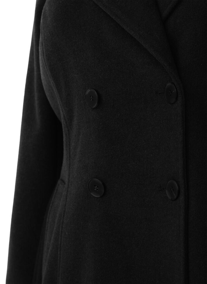 Kurze Wolljacke mit Gürtel, Black, Packshot image number 2