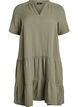 Kurzes A-Linien-Kleid aus Baumwollmusselin, Gr&uuml;n, Packshot image number 0