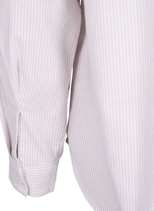 Langärmliges Baumwollhemd, White Taupe Stripe, Packshot image number 4