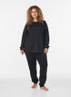 Lang&auml;rmelige Bluse aus Jersey mit Rundhalsausschnitt, Schwarz, Model image number 1