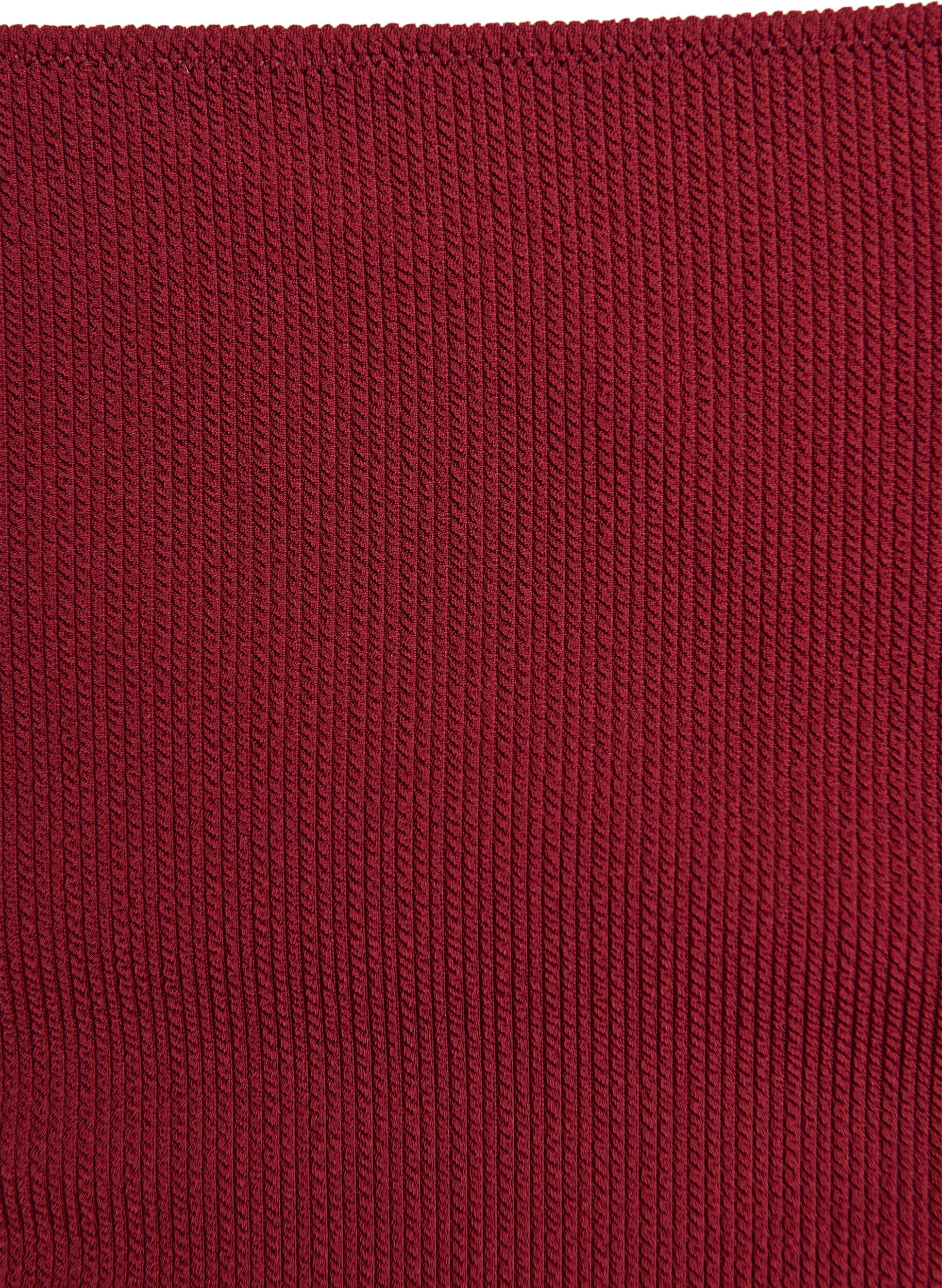 ZizziHoch taillierte Bikinihose mit Struktur, Rot, Packshot image number 2