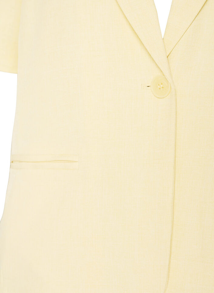 Blazer mit kurzen &Auml;rmeln und Revers, Gelb, Packshot image number 2