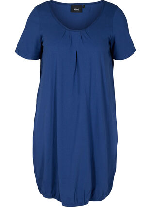 Kurzarm Kleid aus Baumwolle, Twilight Blue, Packshot image number 0