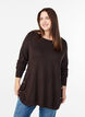 Strickbluse mit seitlichen Kn&ouml;pfen, Braun, Model image number 0
