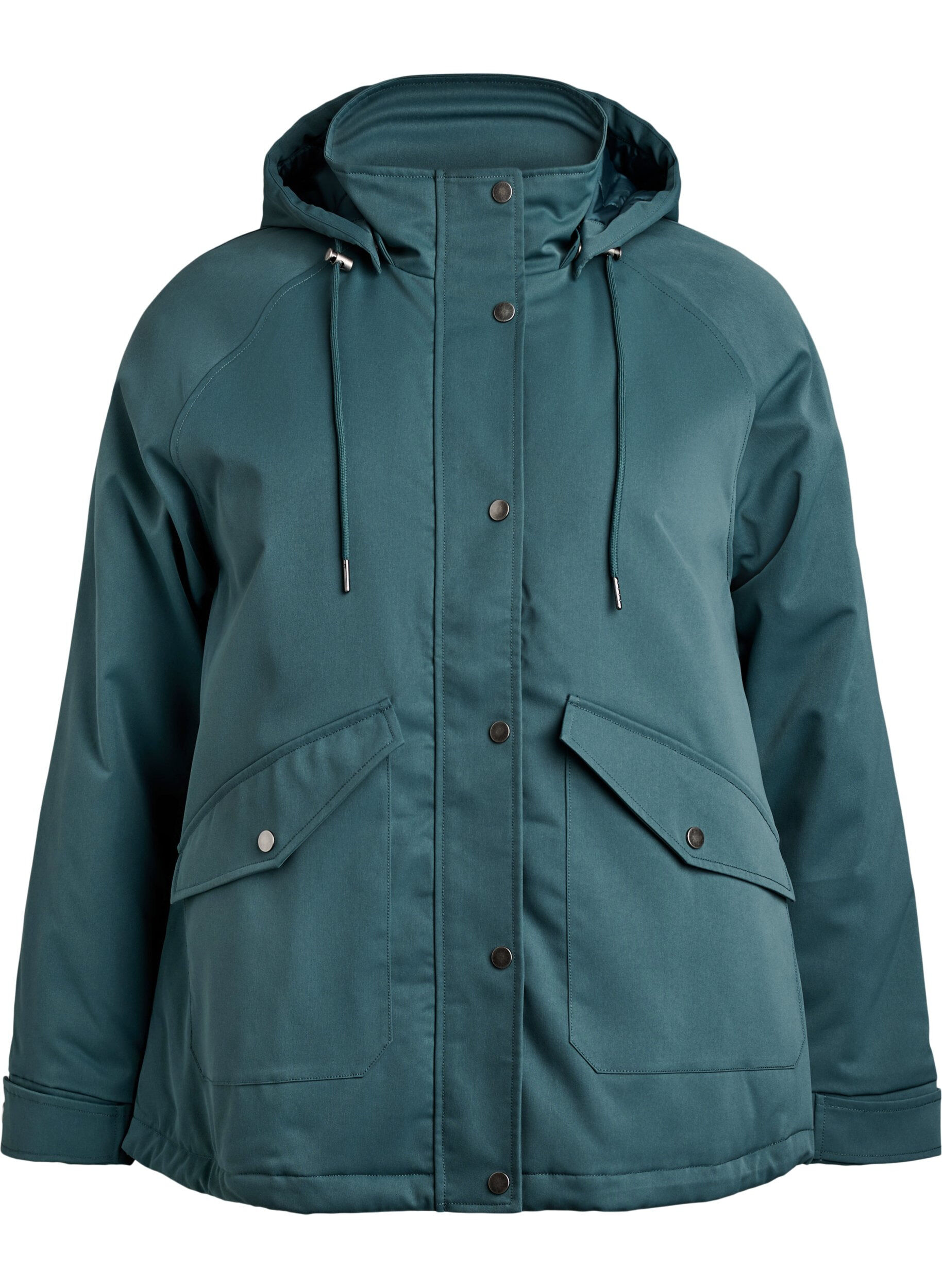 ZizziGepolsterter Parka mit einer abnehmbaren Kapuze, Gr&uuml;n, Packshot image number 0