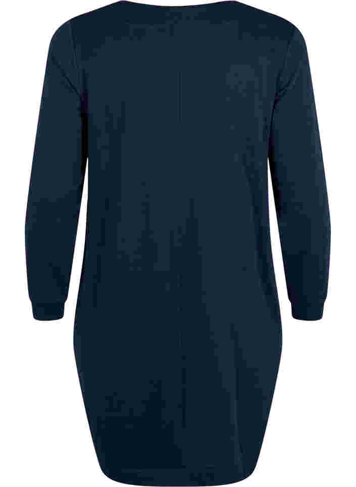 Pulloverkleid mit V-Ausschnitt, Navy Blazer, Packshot image number 1