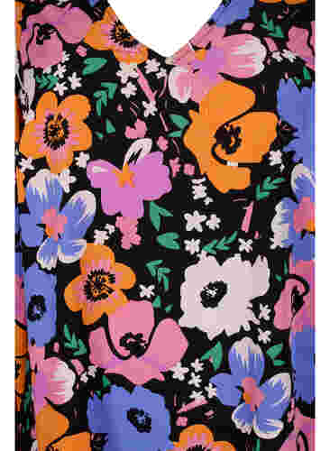 Blumenkleid mit V-Ausschnitt, Vibrant Flower AOP, Packshot image number 2