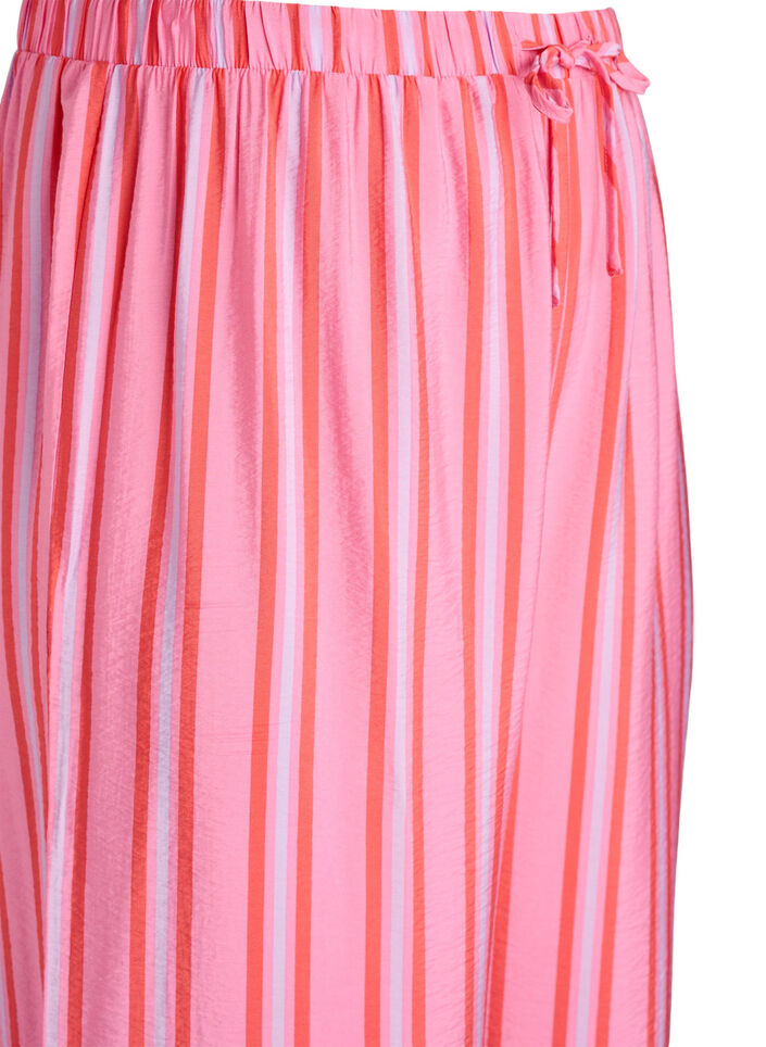 Gestreifte Hose mit hoher Taille und weiten Beinen, Pink, Packshot image number 2