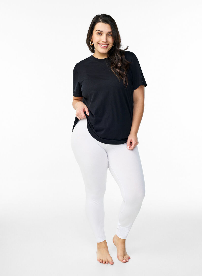 Basic Leggings aus Viskose, Weiß, Model image number 1