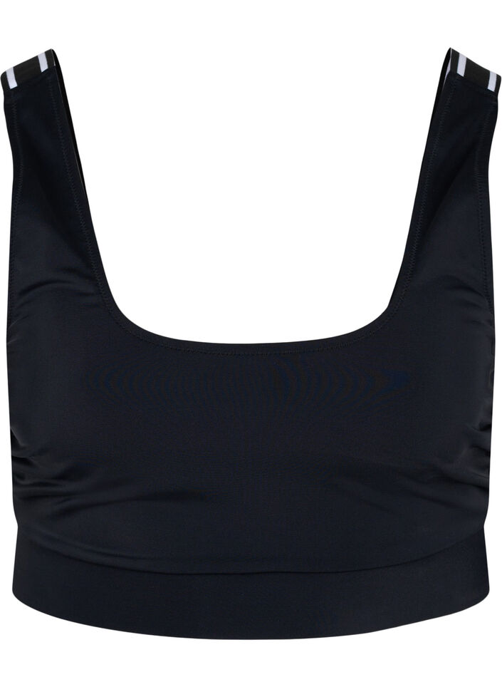 Bikinioberteil mit gestreiften Schulterträgern, Black, Packshot image number 0