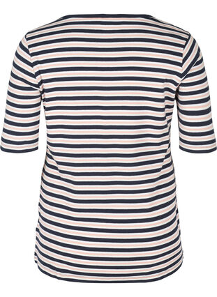 Gestreiftes T-Shirt aus Baumwolle mit Ripp, Blue Rose Stripe, Packshot image number 1
