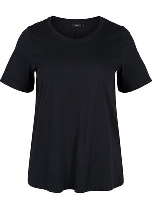 Meliertes T-Shirt mit kurzen Ärmeln, Black, Packshot image number 0