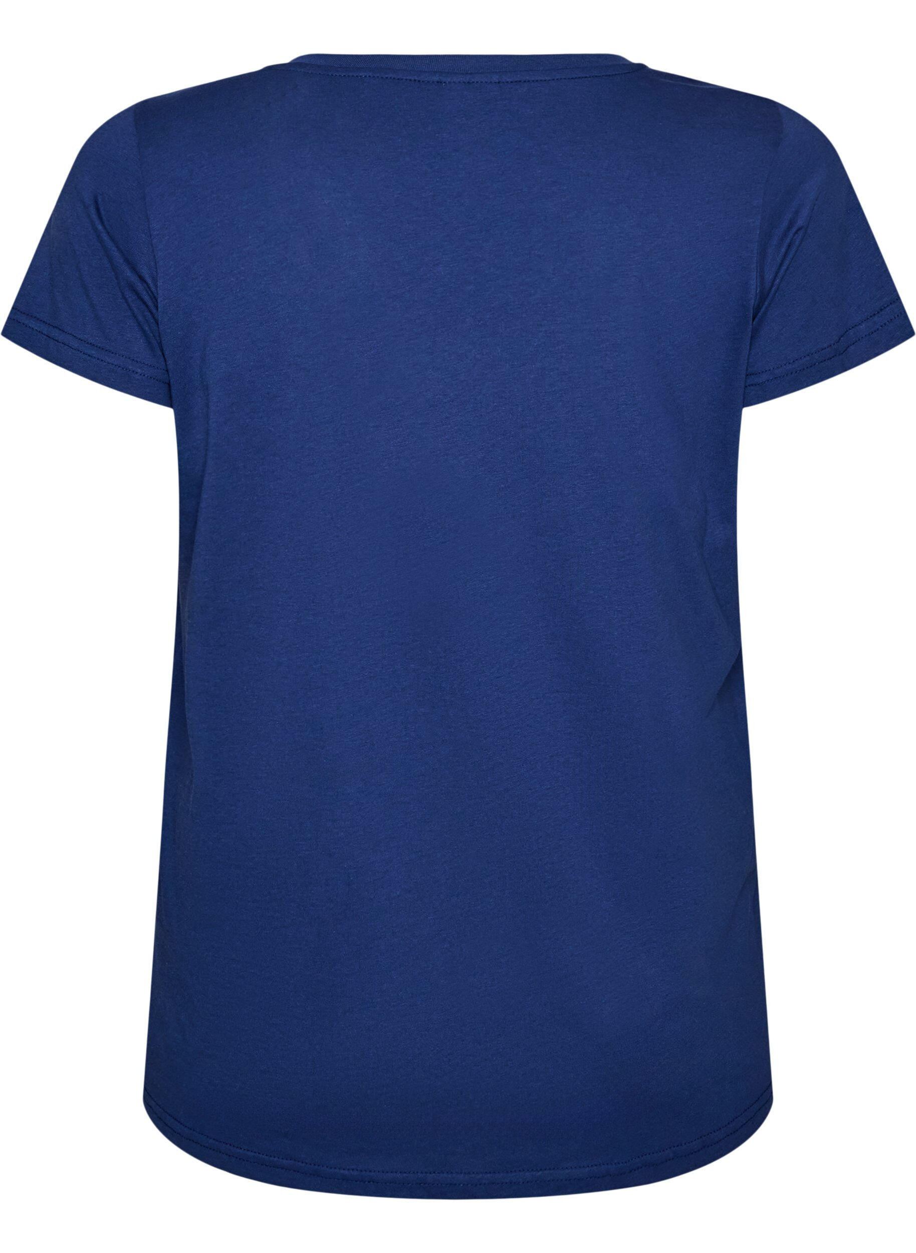 ZizziT-Shirt aus Baumwolle mit Frontprint und V-Ausschnitt, Blau, Packshot image number 1