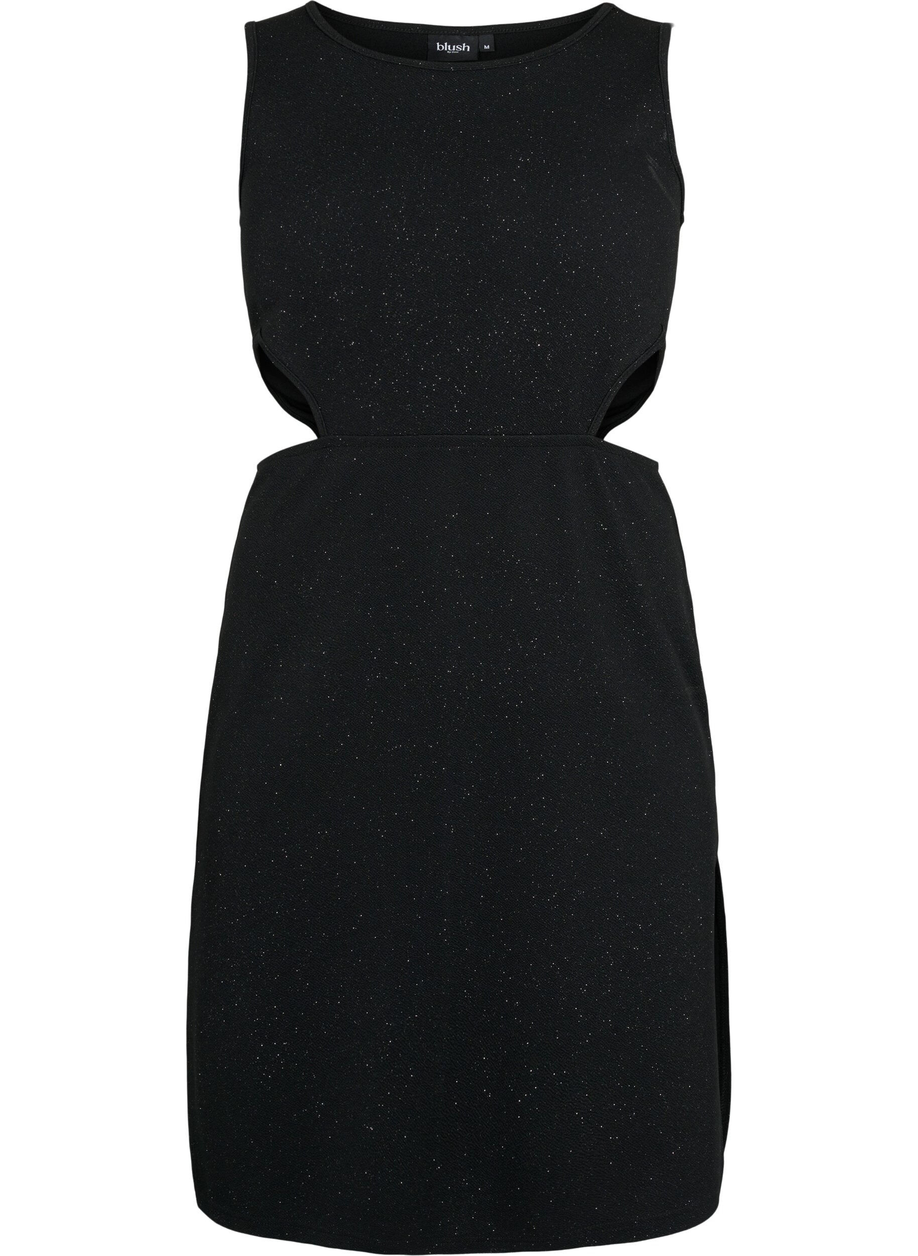 Zizzi&Auml;rmelloses Kleid mit ausgeschnittenem Teil, Black, Packshot image number 0