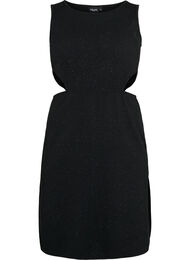 Ärmelloses Kleid mit ausgeschnittenem Teil, Black, Packshot