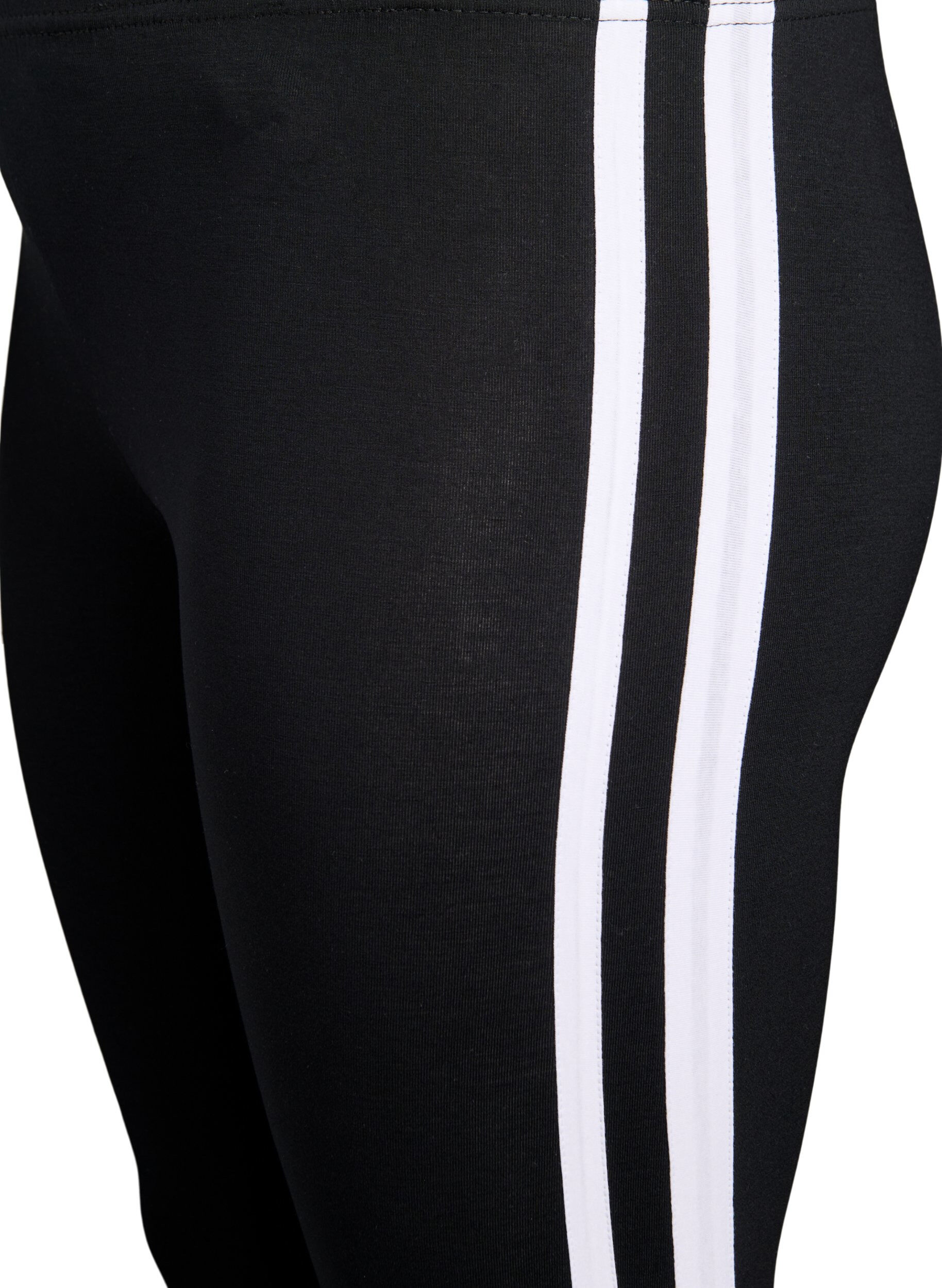 ZizziLeggings aus Viskose mit Seitenstreifen, Black W. Stripe, Packshot image number 2