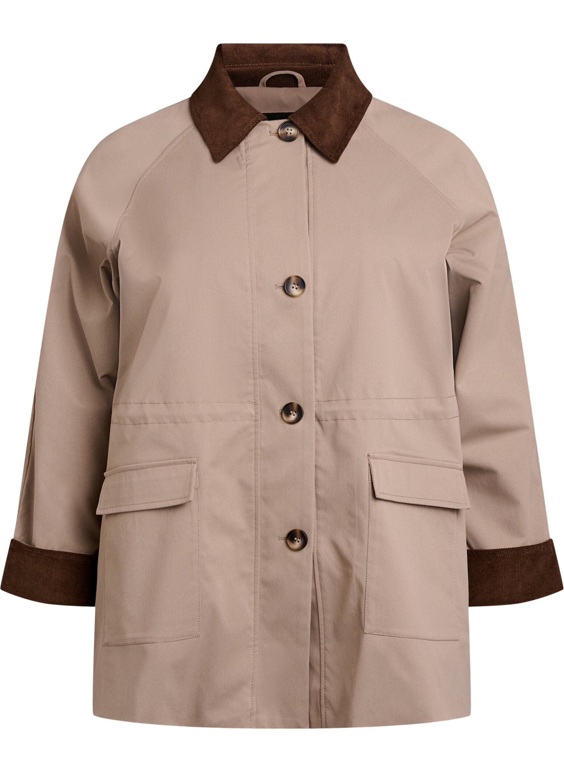 ZizziFr&uuml;hlingsjacke mit kontrastierenden Corddetails, Desert Taupe, Packshot image number 0
