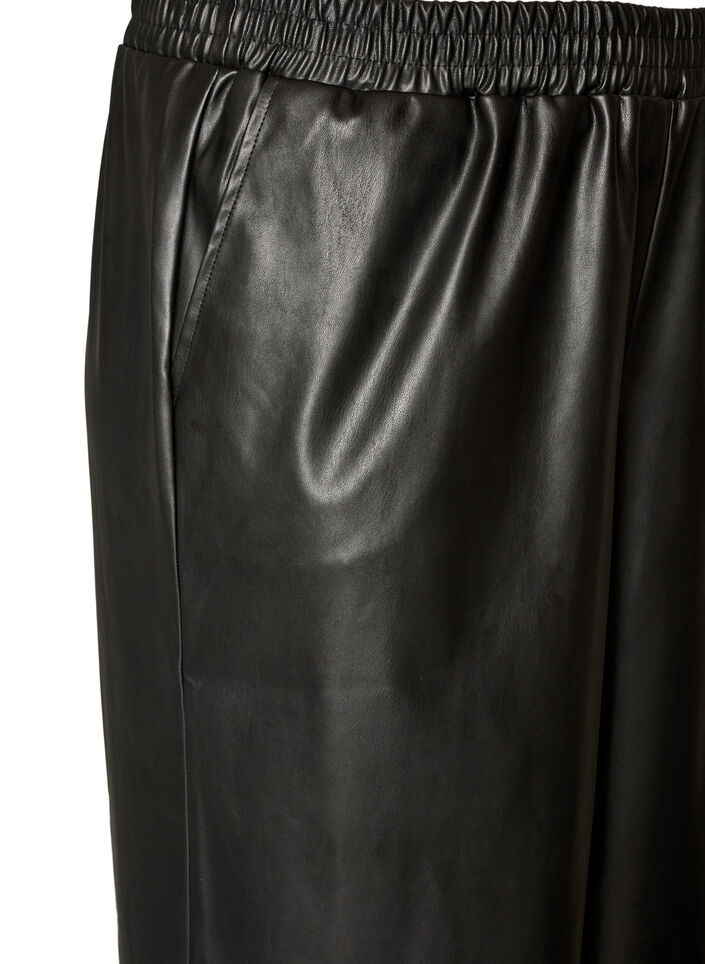 Ballonhose aus Kunstleder, Schwarz, Packshot image number 2