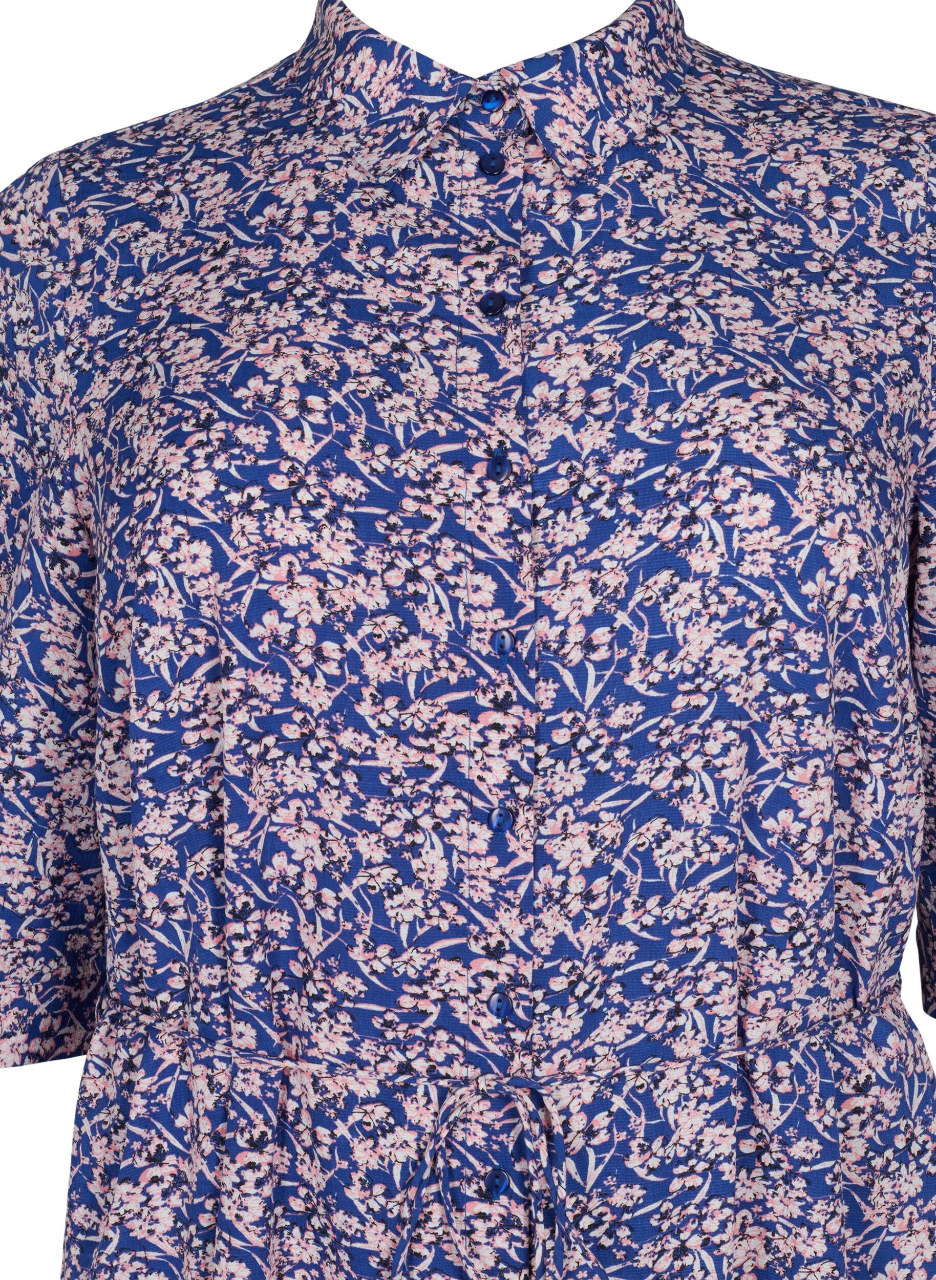 ZizziFLASH - Hemdkleid mit Blumenprint, Strong Blue Flower, Packshot image number 2