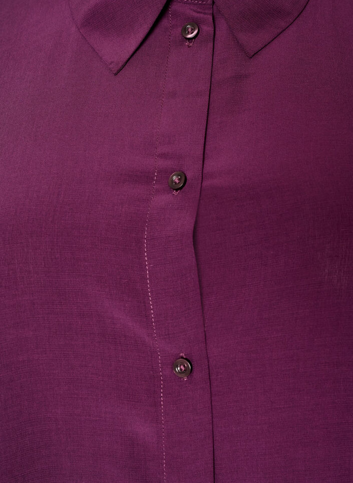 Kurzes Hemdblusenkleid mit R&uuml;schenvolant, Lila, Packshot image number 2
