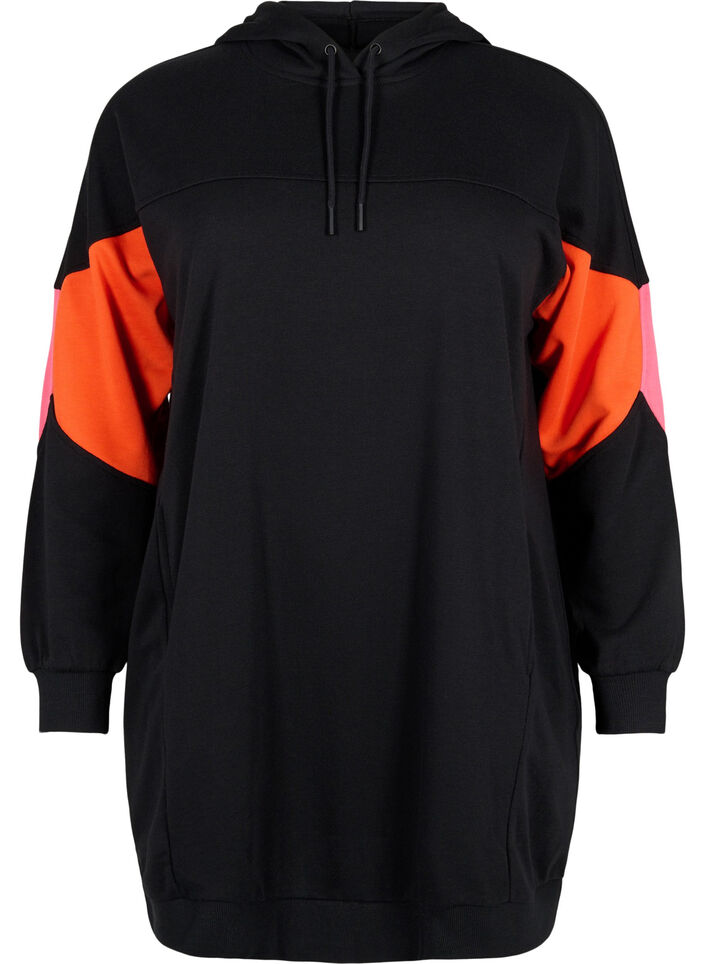 Pulloverkleid mit Colorblock und Taschen, Black, Packshot image number 0