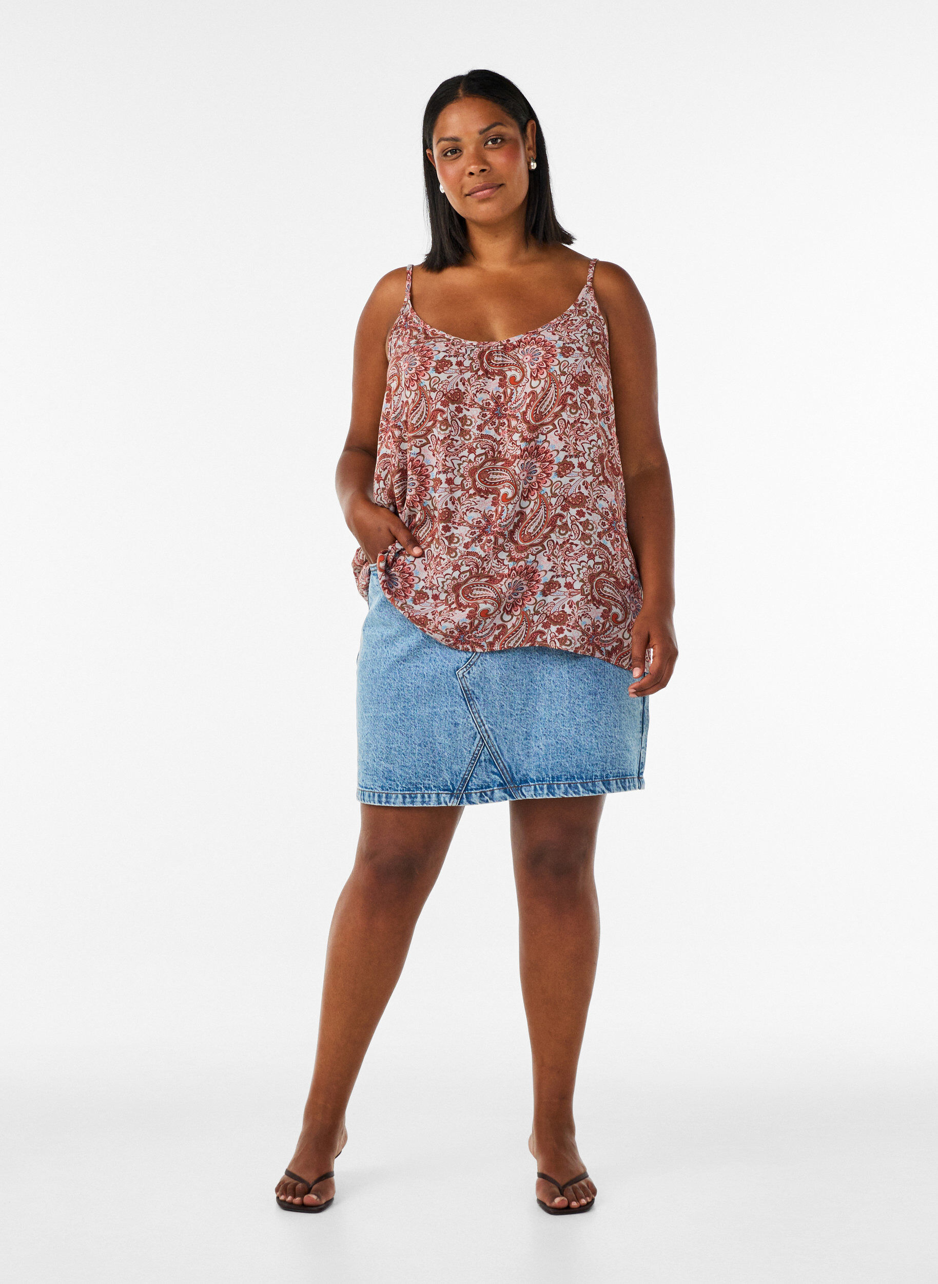 ZizziTr&auml;gertop aus Viskose, Pink, Model image number 1