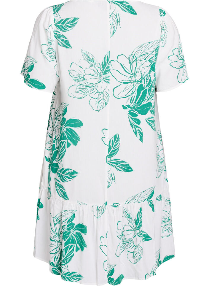 Kleid aus Viskose mit Schnittlinie, Gr&uuml;n, Packshot image number 1