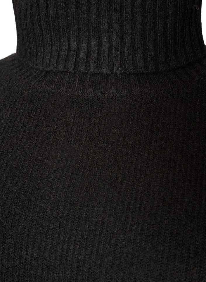 Locker gestrickter Pullover mit Rollkragen, Schwarz, Packshot image number 2