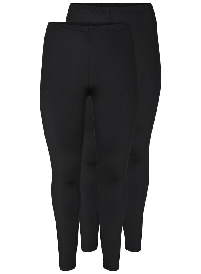 2-pack Basic Leggings, Schwarz, Packshot image number 0