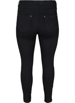 Cropped Amy Jeans mit hoher Taille und Reißverschluss, Black, Packshot image number 1